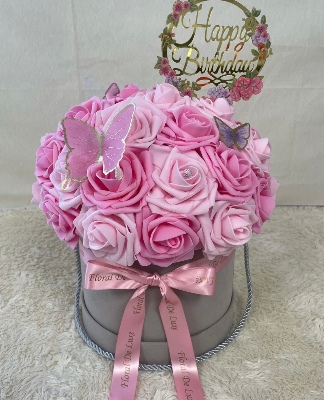 Large “Happy Birthday” Rose Bouqet
